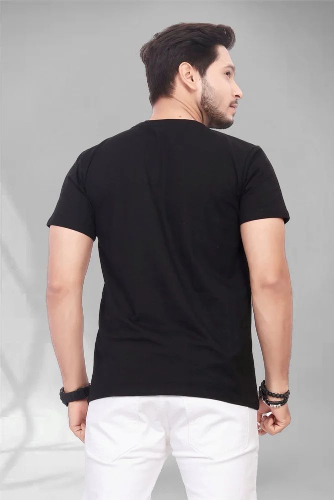 Men's Round Neck T-Shirt - Cotton Lycra