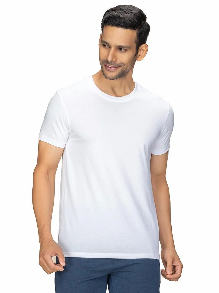 Men's Round Neck T-Shirt - Cotton Lycra
